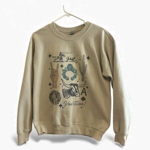 Small Western Cowgirl‎ Turquoise Crewneck Sweatshirt